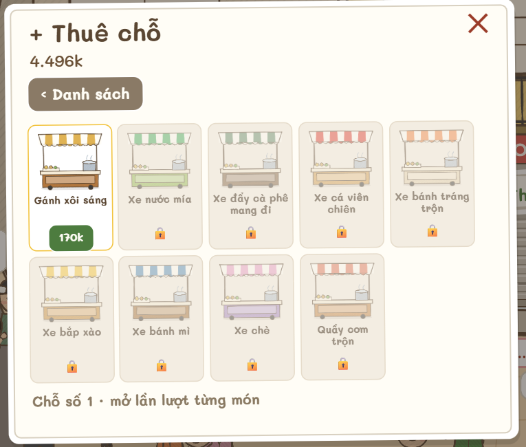 Chọn món cho chỗ mới thuê
